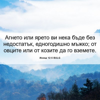 Picture 06 - Изход 12:5 BULG - Агнето или ярето ви нека - Bible Verse Picture