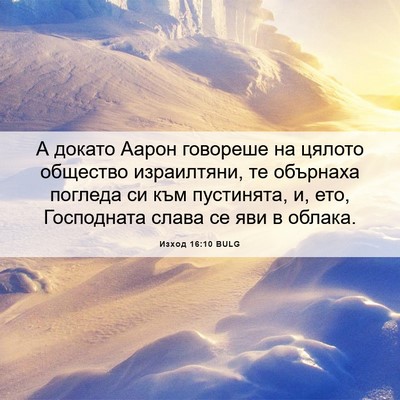 Picture 06 - Изход 16:10 BULG - А докато Аарон говореше на - Bible Verse Picture