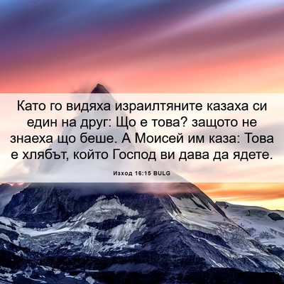 Picture 06 - Изход 16:15 BULG - Като го видяха - Bible Verse Picture