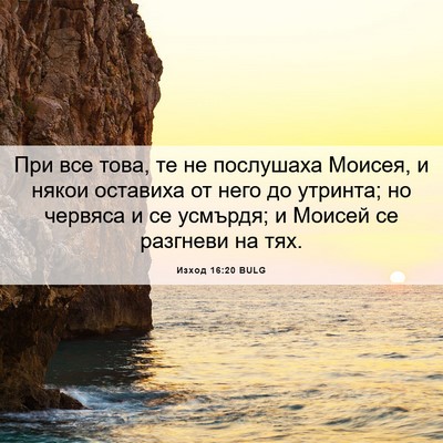 Picture 06 - Изход 16:20 BULG - При все това, те не - Bible Verse Picture