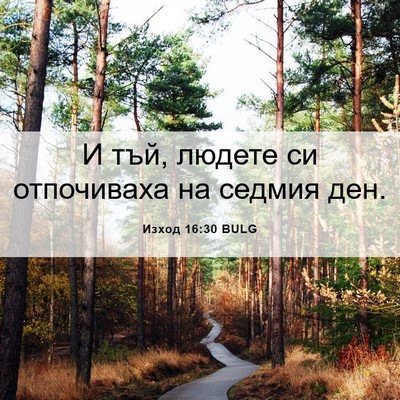 Picture 06 - Изход 16:30 BULG - И тъй, людете си отпочиваха - Bible Verse Picture