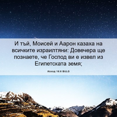 Picture 06 - Изход 16:6 BULG - И тъй, Моисей и Аарон - Bible Verse Picture