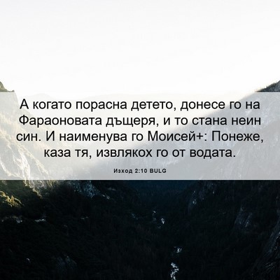 Picture 06 - Изход 2:10 BULG - А когато порасна детето, - Bible Verse Picture
