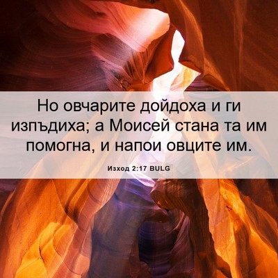 Picture 06 - Изход 2:17 BULG - Но овчарите дойдоха и ги - Bible Verse Picture