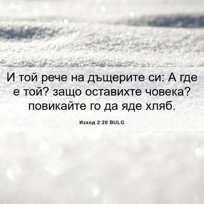 Picture 06 - Изход 2:20 BULG - И той рече на дъщерите си: А - Bible Verse Picture