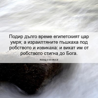 Picture 06 - Изход 2:23 BULG - Подир дълго време - Bible Verse Picture