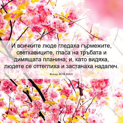 Picture 06 - Изход 20:18 BULG - И всичките люде гледаха - Bible Verse Picture
