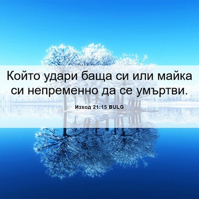 Picture 06 - Изход 21:15 BULG - Който удари баща си или - Bible Verse Picture