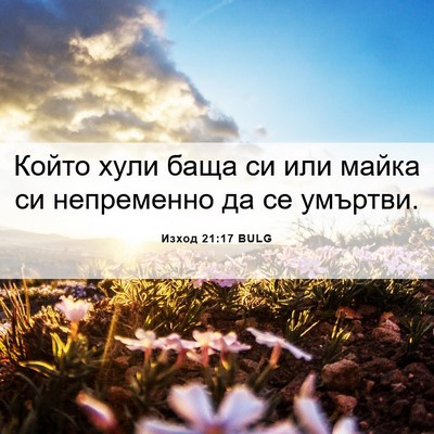 Picture 06 - Изход 21:17 BULG - Който хули баща си или - Bible Verse Picture