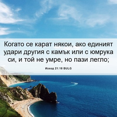 Picture 06 - Изход 21:18 BULG - Когато се карат някои, ако - Bible Verse Picture