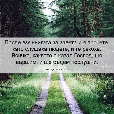 Picture 06 - Изход 24:7 BULG - После взе книгата за - Bible Verse Picture