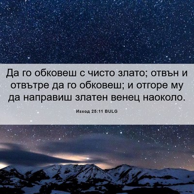Picture 06 - Изход 25:11 BULG - Да го обковеш с чисто - Bible Verse Picture