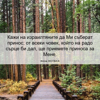 Picture 06 - Изход 25:2 BULG - Кажи на израилтяните да Ми - Bible Verse Picture