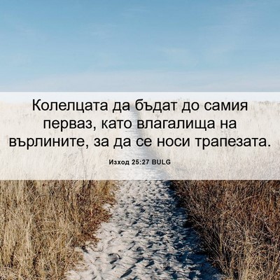 Picture 06 - Изход 25:27 BULG - Колелцата да бъдат до - Bible Verse Picture