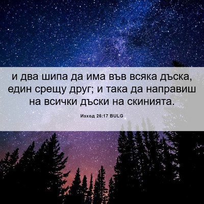 Picture 06 - Изход 26:17 BULG - и два шипа да има във всяка - Bible Verse Picture