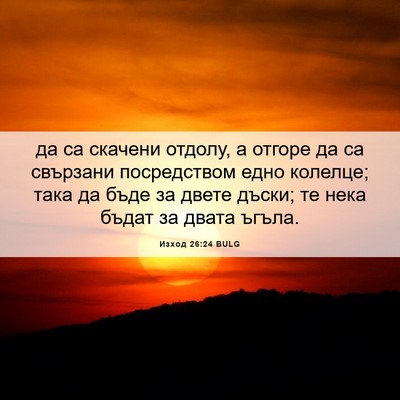 Picture 06 - Изход 26:24 BULG - да са скачени отдолу, а - Bible Verse Picture