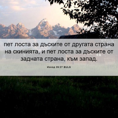 Picture 06 - Изход 26:27 BULG - пет лоста за дъските от - Bible Verse Picture