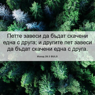 Picture 06 - Изход 26:3 BULG - Петте завеси да бъдат - Bible Verse Picture