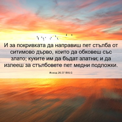 Picture 06 - Изход 26:37 BULG - И за покривката да - Bible Verse Picture