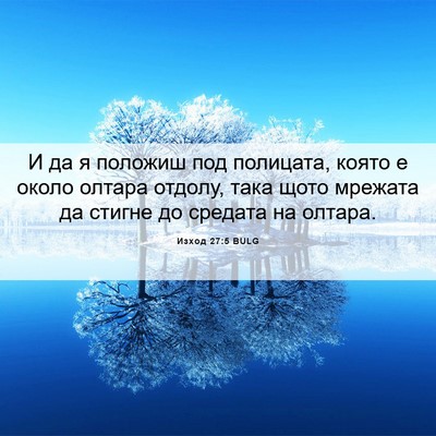 Picture 06 - Изход 27:5 BULG - И да я положиш под - Bible Verse Picture