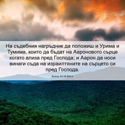 Picture 06 - Изход 28:30 BULG - На съдебния нагръдник да - Bible Verse Picture