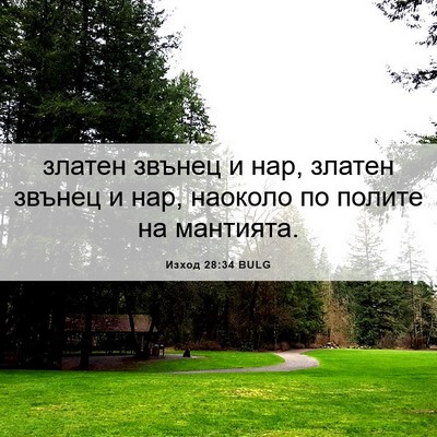 Picture 06 - Изход 28:34 BULG - златен звънец и нар, златен - Bible Verse Picture
