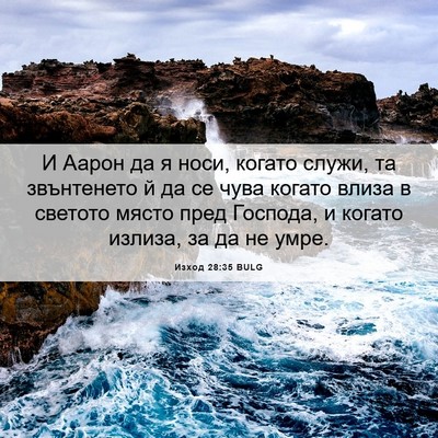 Picture 06 - Изход 28:35 BULG - И Аарон да я носи, когато - Bible Verse Picture