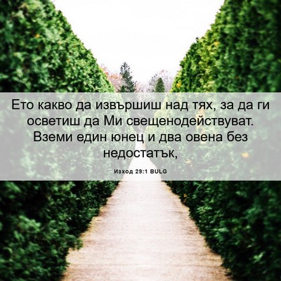 Picture 06 - Изход 29:1 BULG - Ето какво да извършиш над - Bible Verse Picture