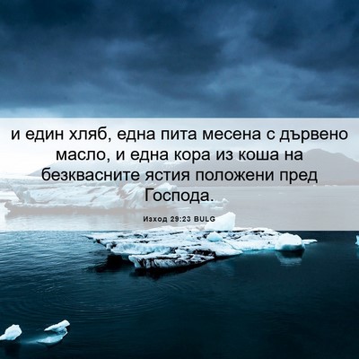 Picture 06 - Изход 29:23 BULG - и един хляб, една пита - Bible Verse Picture