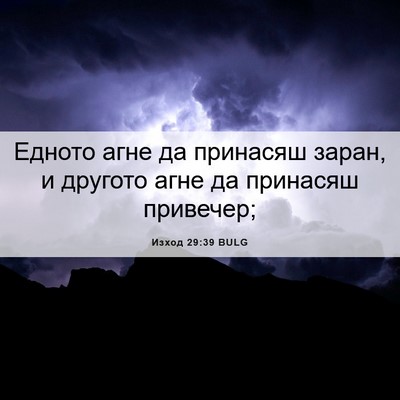 Picture 06 - Изход 29:39 BULG - Едното агне да принасяш - Bible Verse Picture