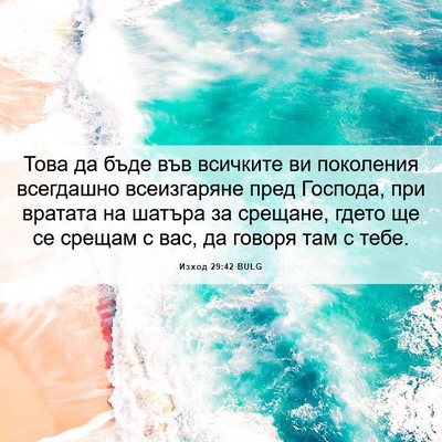 Picture 06 - Изход 29:42 BULG - Това да бъде във всичките - Bible Verse Picture