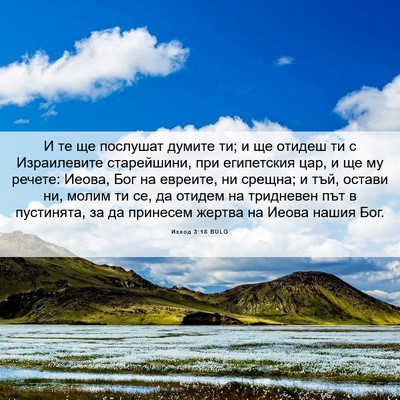 Picture 06 - Изход 3:18 BULG - И те ще послушат думите ти; - Bible Verse Picture