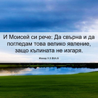 Picture 06 - Изход 3:3 BULG - И Моисей си рече: Да свърна - Bible Verse Picture
