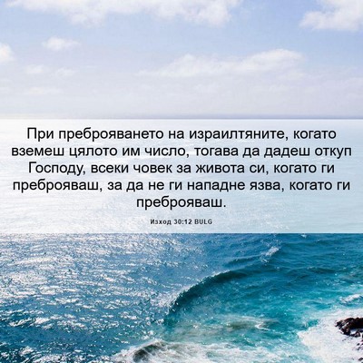 Picture 06 - Изход 30:12 BULG - При преброяването на - Bible Verse Picture