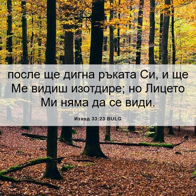 Picture 06 - Изход 33:23 BULG - после ще дигна ръката Си, и - Bible Verse Picture