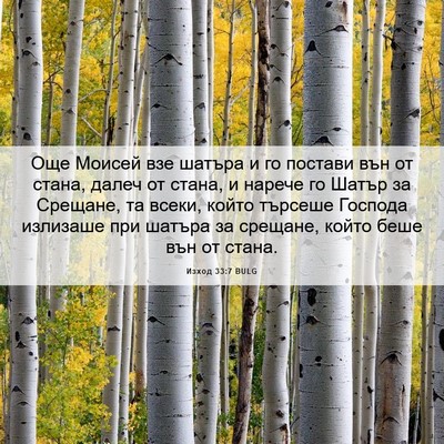 Picture 06 - Изход 33:7 BULG - Още Моисей взе шатъра и го - Bible Verse Picture