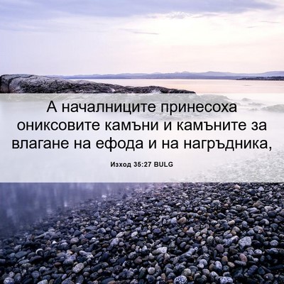 Picture 06 - Изход 35:27 BULG - А началниците принесоха - Bible Verse Picture