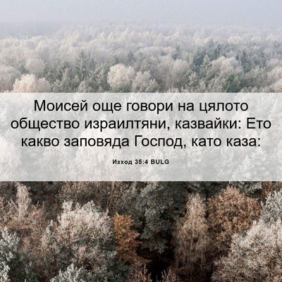 Picture 06 - Изход 35:4 BULG - Моисей още говори на - Bible Verse Picture