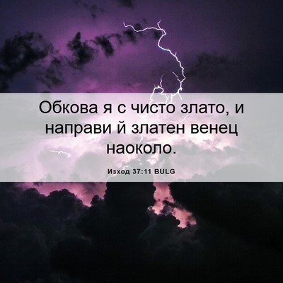 Picture 06 - Изход 37:11 BULG - Обкова я с чисто злато, и - Bible Verse Picture