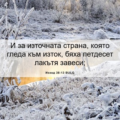 Picture 06 - Изход 38:13 BULG - И за източната страна, - Bible Verse Picture