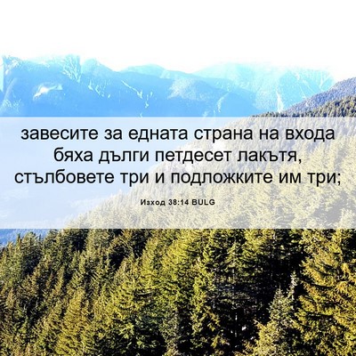 Picture 06 - Изход 38:14 BULG - завесите за едната страна - Bible Verse Picture