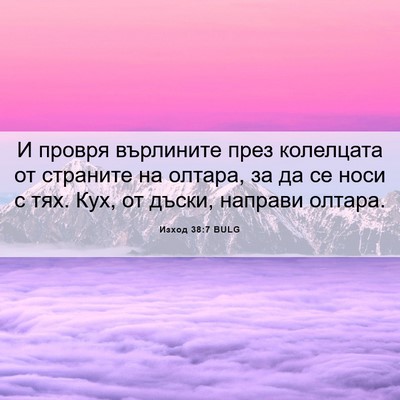 Picture 06 - Изход 38:7 BULG - И провря върлините през - Bible Verse Picture