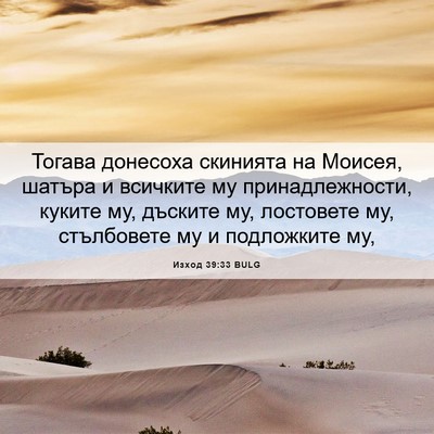 Picture 06 - Изход 39:33 BULG - Тогава донесоха скинията - Bible Verse Picture