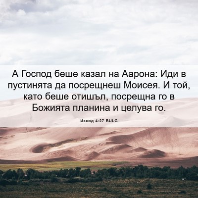 Picture 06 - Изход 4:27 BULG - А Господ беше казал на - Bible Verse Picture