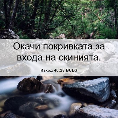 Picture 06 - Изход 40:28 BULG - Окачи покривката за входа - Bible Verse Picture