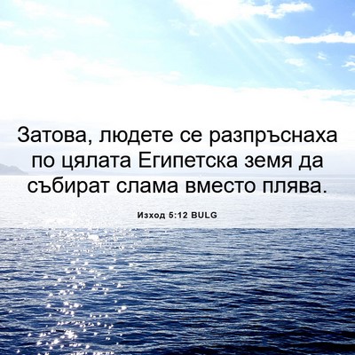 Picture 06 - Изход 5:12 BULG - Затова, людете се - Bible Verse Picture