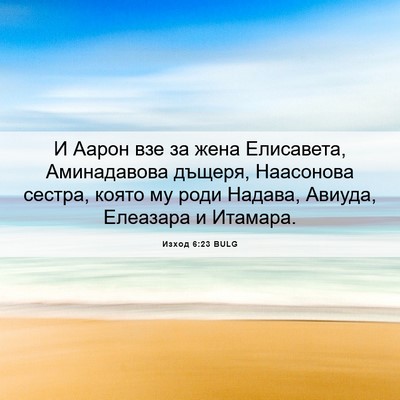 Picture 06 - Изход 6:23 BULG - И Аарон взе за жена - Bible Verse Picture