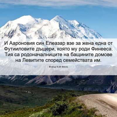 Picture 06 - Изход 6:25 BULG - И Аароновия син Елеазар - Bible Verse Picture