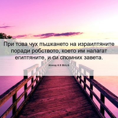 Picture 06 - Изход 6:5 BULG - При това чух пъшкането на - Bible Verse Picture