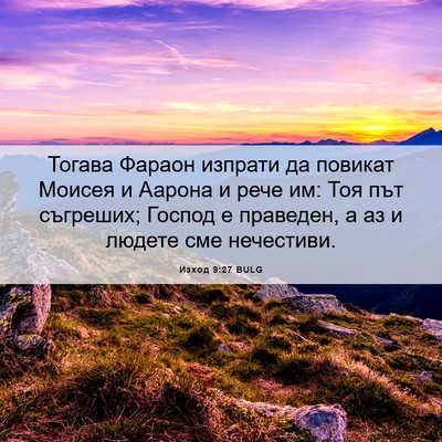 Picture 06 - Изход 9:27 BULG - Тогава Фараон изпрати да - Bible Verse Picture